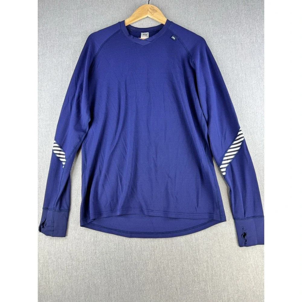 Helly Hansen Base Layer Shirt Mens XXL Blue Long Sleeve‎ Athletic Outdoor